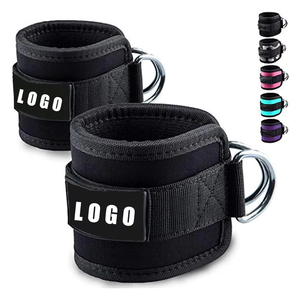 Correas de Tobillo Ajustables con Logotipo Personalizado, Ligeras y Transpirables, con Doble Anillo en D para Levantamiento de Pesas y Entrenamiento de Piernas en el Gimnasio - Product Image 1