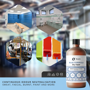Neutralizador de Olores Estándar de Vapor Seco, Fórmula Azul: Olores de Sudor, Heces, Humo y Solventes - Botella de 1L - Listo para Usar - Product Image 3