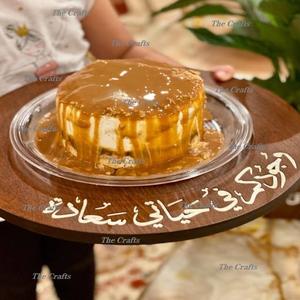 Plateau de service de qualité de luxe avec dôme Plateau à dessert en bois et vadrouille faits à la main avec dôme en acrylique - Product Image 6