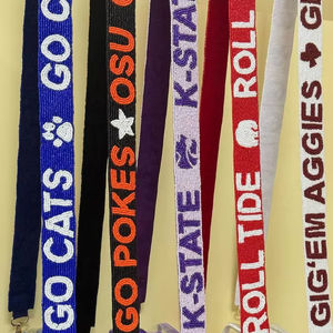 Sangle de sac personnalisée en nickel perlé avec crochets détachables, accessoire de ceinture personnalisé pour sac de sororité ou de jour de match, rentrée scolaire - Product Image 1