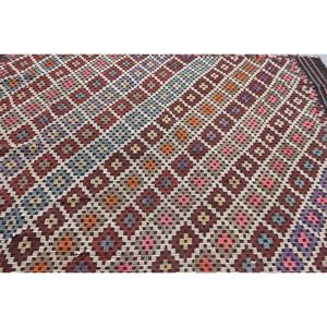 Alfombra Turca, Alfombra Grande de 5.9x9.2 pies, Alfombra Roja Abstracta Kilim - Product Image 5