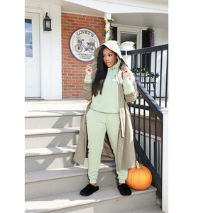 100% coton unisexe coton Polyester pantalons de survêtement à capuche ensemble Logo personnalisé nouveau Jogging costume épais lourd survêtements pour la salle de sport utiliser les femmes - Product Image 3