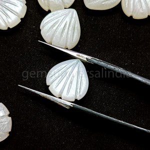 White Moonstone Carved <b>Shell</b> <b>Beads</b> Natural Moonstone <b>Shell</b> Shape Gemstone <b>Shell</b> <b>Beads</b> Hand Carved <b>Beads</b> for Jewelry Making - Product Image 2