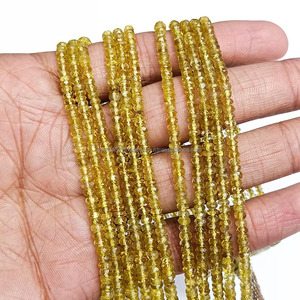 Perles de rondelle à facettes en tourmaline jaune de qualité supérieure pour la fabrication de bijoux 2.50-4.50mm perles de tourmaline naturelle brin 16 pouces - Product Image 4