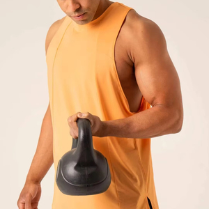 2025 High Quality Heavyweight <b>Muscle</b> Gym <b>Vest</b> T-shirts Men Custom Black Cropped Boxy <b>Fit</b> Sleeveless Tank Top Tee Shirts - Product Image 1