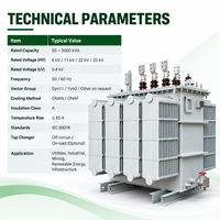 Transformateur de puissance triphasé immergé dans l'huile 700 KVA, moyenne tension, faible perte, sortie personnalisée 400V réseau