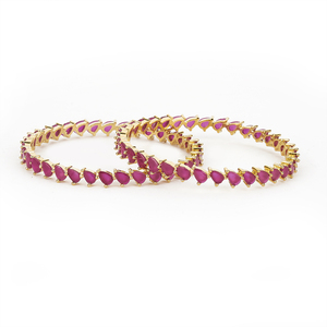 Bracelets classiques de qualité d'exportation de conception faite à la main de zircone cubique de look de Bollywood avec le placage à l'or 416098 - Product Image 1