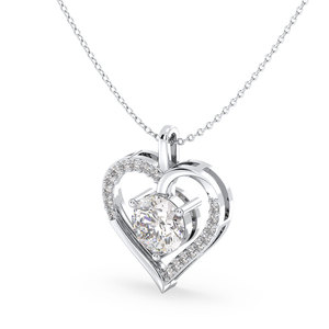 REYES OEM ODM Bijoux Personnalisés en Gros Argent Sterling 925 Pendentif en Forme de Cœur en Moissanite Taille Ronde 1,05 Carat Colliers - Product Image 5