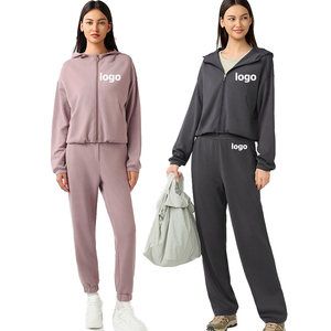 Conjunto personalizado de alta calidad con capucha y Jogger para mujer, chándal, chándal, conjuntos de fitness para deportes - Product Image 1