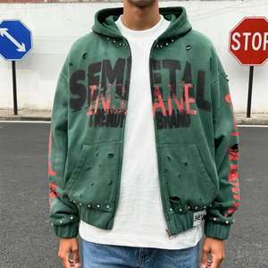 Sudadera de invierno de algodón 100% con diamantes de imitación y logotipo personalizado más vendida, sudadera con capucha negra de talla XL, impresión Digital con etiqueta privada - Product Image 2