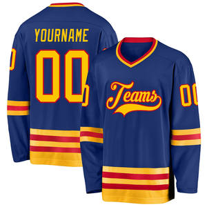 Maillots d'équipe de hockey sur glace OEM disponibles en usine dans toutes les tailles avec logo de sponsor et lettrage en sergé Tackle - Product Image 1