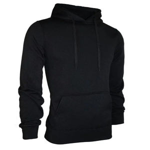 Custom Autumn Solid <b>Black</b> Heavy Fleece Pullover Kangaroo Pocket Drawstring Casual Basics 100% Cotton Eco-Friendly High Quality - Product Image 6