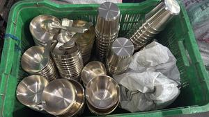 Custom Made Disposable Stainless Steel <b>Double</b>-<b>Wall</b> Hammered Embossed Jug Lid Resale-Ready Home Decoration Straw Drinking Water - Product Image 5