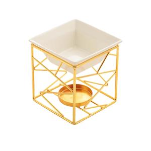 This <b>oil</b> <b>burner</b> a metal warmer with a ceramic bowl is a home decor item and an aromatherapy <b>fragrance</b> diffuser - Product Image 1