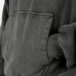 Streetwear Boxy de haute qualité de marque OEM Sweat à capuche en éponge française délavée à l'acide Sweat à capuche pour hommes sans ficelle avec logo personnalisé - Product Image 4