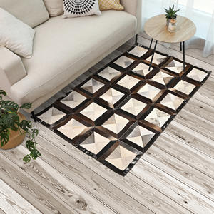 พรมปูพื้นแบบเย็บติดหนังวัวธรรมชาติพรมสำหรับตกแต่งบ้านที่ทันสมัย - Product Image 1