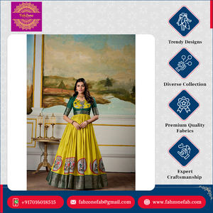 ชุด anarkali ชุด Koti พิมพ์ลายคาลามคาริทอจากโซล่าสำหรับงานแต่งงานแบบดั้งเดิม - Product Image 2