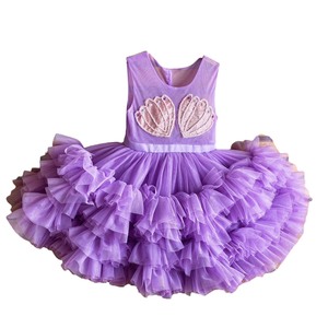 Vestido hinchado con cuentas de lentejuelas de princesa 3D de Material de malla de alta calidad de talla grande para fiestas de cumpleaños de niñas para niños pequeños - Product Image 6