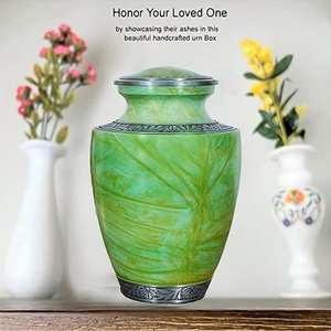 Handcrafted Aluminum Cremation Urns <b>for</b> <b>Ashes</b> Adult Funeral Urns <b>Box</b> Decorative Keepsake Burial <b>Ash</b> <b>Box</b> Large Green - Product Image 6
