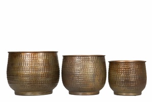 Jardinière en métal fini antique avec texture détaillée Pots suspendus de balcon intérieur de luxe Thèmes décoratifs artistiques - Product Image 5