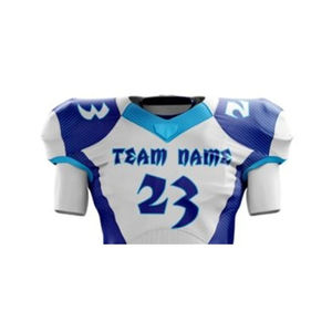 Uniformes de football américain 100% polyester pour jeunes, ensembles unis sublimés de haute qualité, manches courtes, design respirant, idéal pour l'été - Product Image 4