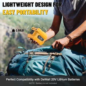 2 gói 220 Wát điện cầm tay Inverter cho <span class=keywords><strong>Dewalt</strong></span> 18V/<span class=keywords><strong>20V</strong></span> pin chuyển đổi DC 18V để AC 110V với AC Outlet kép USB-A - Product Image 3