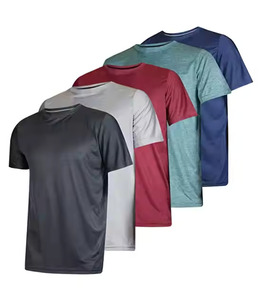 T-shirt de sport unisexe à manches courtes pour hommes, haut de sport, séchage rapide, gym, fitness, jersey, tissu - Product Image 1