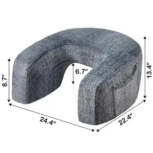 高支撑记忆泡沫阅读游戏枕头，带侧袋
