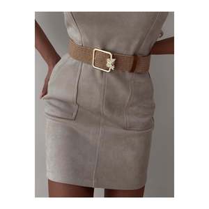 Ceinture élastique tissée pour femme avec boucle dorée, ceinture pour veste, ceinture pour chemise, ceinture pour robe - Wicker - Product Image 4