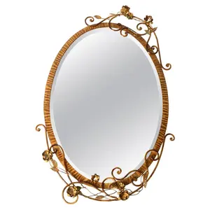 Espejo de pared de Metal de diseño decorativo con acento moderno, decoración de sala de estar para Hotel y hogar, espejo de pared antiguo - Product Image 5