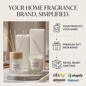 Candela Profumata di Lusso in Cera di Soia con Stoppino in Legno, Vetro Opaco Quadrato, per Negozi di Regali - Product Image 6