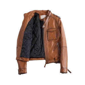 Vestes en cuir pour femmes, manteaux personnalisables pour filles, vestes en cuir véritable en gros, vêtements de mode, coupe ajustée, manches longues - Product Image 1