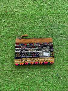 Bolso de mano de algodón Vintage Boho Banjara con bordado indio Jaipur, bolso hecho a mano y cierre de cremallera - Product Image 3