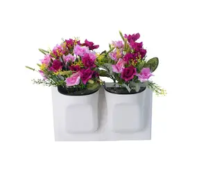 Baru Menggantung Taman Penanam Tahan Debu Hiasan Dinding Dalam Ruangan Luar Pot Bunga dengan 2 Kantong-10.2 ''Vas Pot Bunga Keranjang Lantai