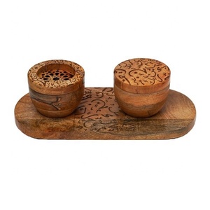 2026 meilleure vente Mubkhar en bois d'acacia avec boîte en acrylique et plateau rond luxe arabe Bakhoor brûleur d'encens coffret cadeau pour le Ramadan - Product Image 5
