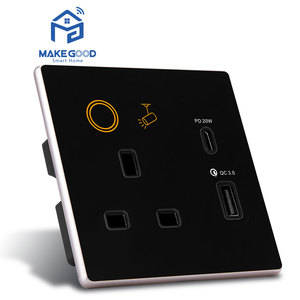 신제품 영국 플러그 표준 86mm 전력 모니터링 RGB 백라이트 1 갱 라이트 스위치 투야 와이파이 스마트 월 소켓 고속 충전기 - Product Image 5