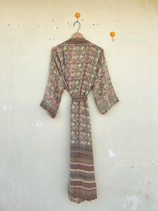 100% Silk Vintage Kimono <b>Robe</b> Quick <b>Dry</b> Smooth Dressing Gown for <b>Women's</b> Sleepwear Summer Autumn Spring Bridal Wear Free Size - Product Image 2