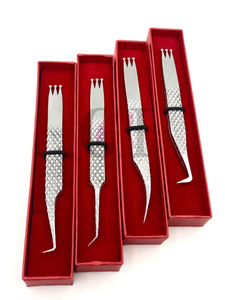 Pince à épiler d'extension de cils en acier inoxydable de nouvelle conception de couronne de style différent argenté de haute qualité avec outil de beauté de Logo personnalisé - Product Image 3