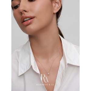 Collana con Pendente a Goccia e Zircone a Forma di Pera Placcata in Oro 18K con Diamanti Trasparenti, Regalo alla Moda per Lei - Product Image 4