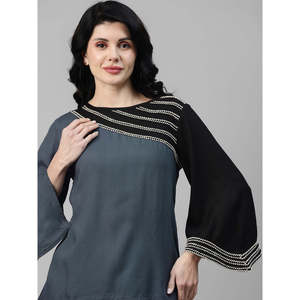Conjunto de Dos Piezas para Mujer Deebaco, Color Sólido, Detalle de Cuentas, Top Elegante de Corte Holgado con Pantalones Palazzo, para Todas las Temporadas - Product Image 2
