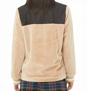 Sudaderas con capucha de mezclilla de empalme de felpa para mujer, servicio OEM de alta calidad, fabricación al por mayor - Product Image 2