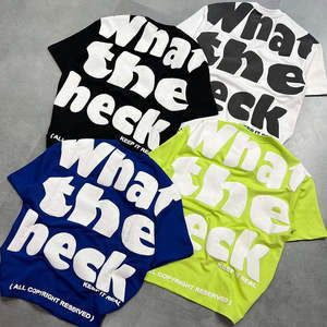 Unisex Oversized T <b>Shirt</b> Custom 3D Puff Print 100 Percent Cotton Plain Blank - Product Image 2