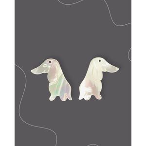 Pendentif en perle MOP blanche pour les amoureux des chiens - Product Image 1