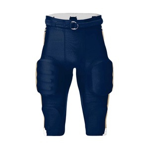 Men's Navy <b>Padded</b> Football <b>Pants</b> With Belt Closure And Integrated Protection For Adults All Seasons Athletic Wear - Product Image 2