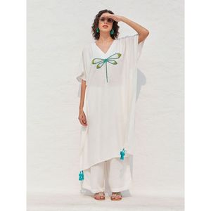 Ensemble de 2 kaftans palazzo Lagoon, couleur unie - Product Image 3