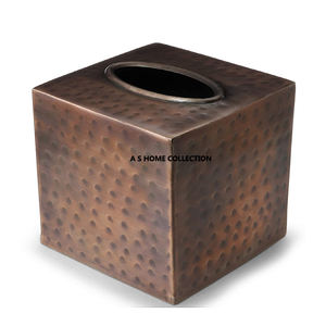 Boîte à mouchoirs en acier inoxydable brillant finition luxe style laiton branche attachée design élégant porte-serviettes - Product Image 6