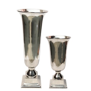 แจกันอลูมิเนียมใส่ดอกไม้แบบคลาสสิกแจกันดอกไม้โลหะชุบเงินสำหรับสวนในบ้านโรงแรม - Product Image 6