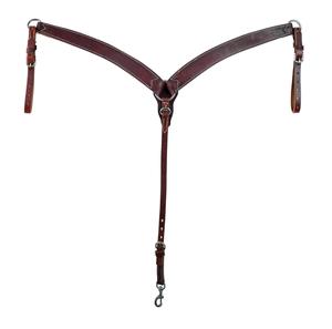 Collier de selle western pour chevaux Noir outillé Trail Pleasure and Barrel Roping Plastron fabriqué à partir de cuir de qualité - Product Image 1