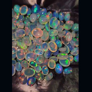 136 pièces d'opale éthiopienne naturelle 7x5mm 8x6mm 9x7mm Cabochon ovale 117 Cts Lot Iroc ventes qualité opale blanche cabine de pierres précieuses US $228 - Product Image 2