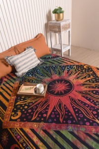 Fait sur mesure luxe soleil lune cravate teinture chambre salon décoration murale tapisserie tenture murale Mandala tapisseries couvre-lit mur Art - Product Image 6